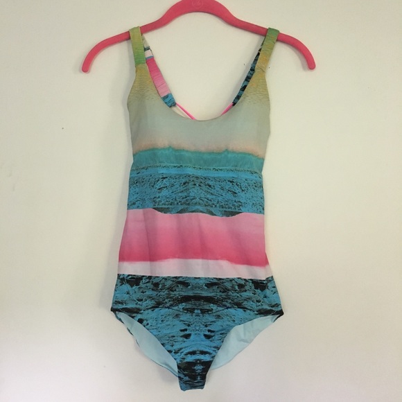 Swimsuit one piece Anthropologie woven open back s - Picture 3 of 6